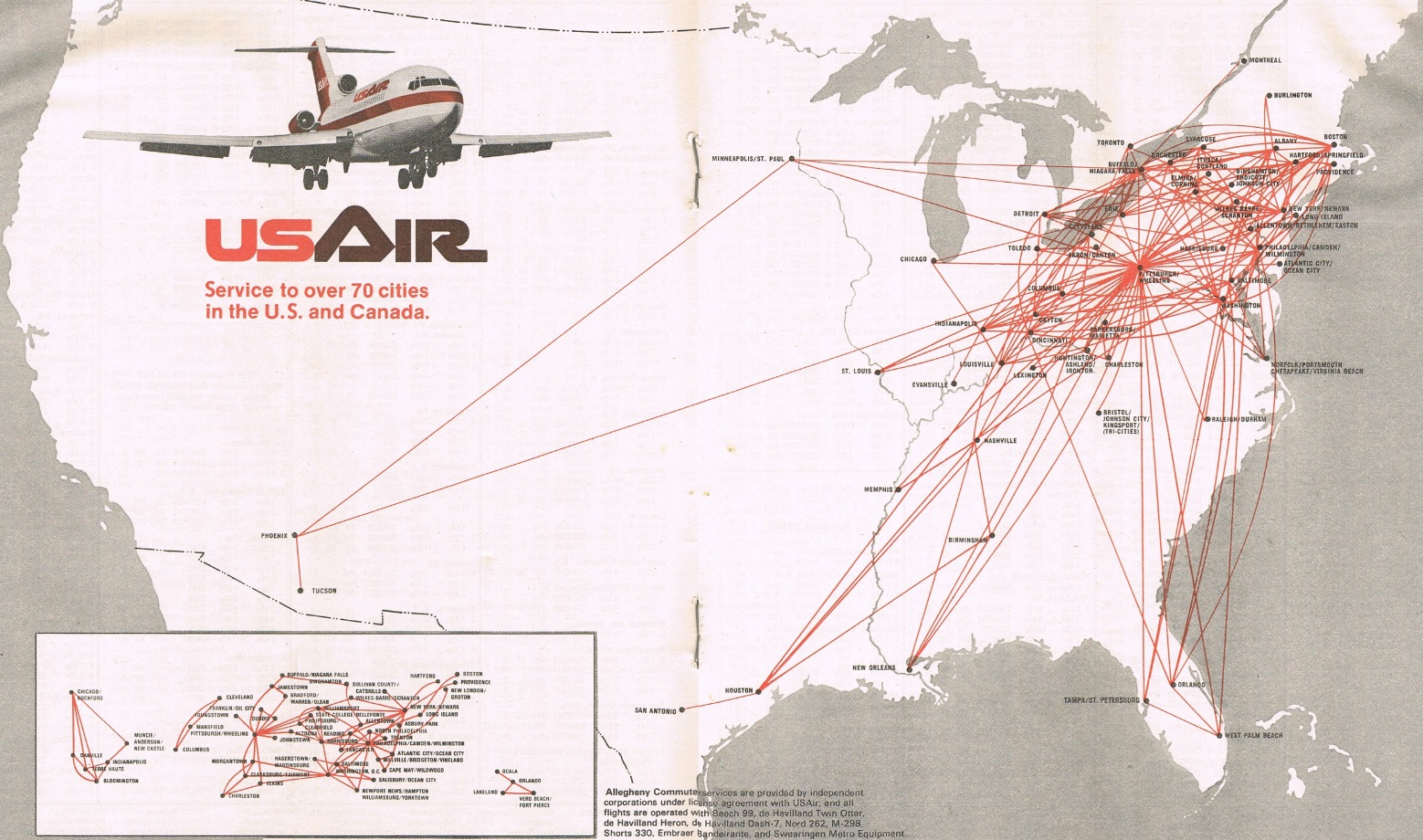 USAir May 1, 1980 Route Map